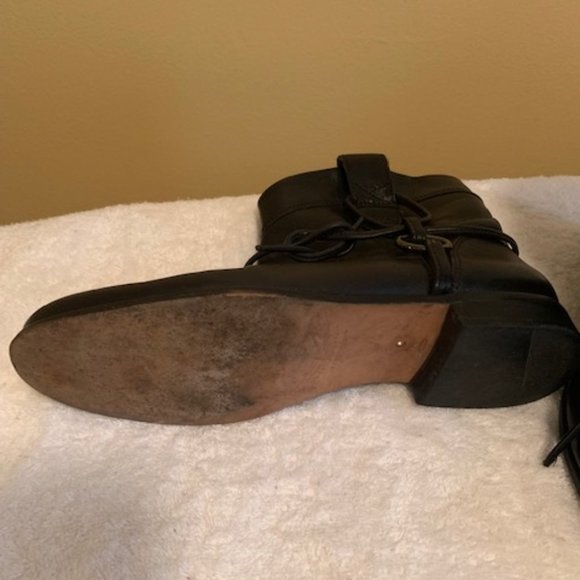 Corso Como Black Leather Booties Size 8 M Rope Ties Short Boot "Final Sale" - Picture 5 of 6